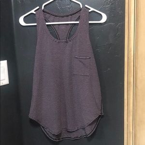 Lululemon tank purple and black stripe size 6